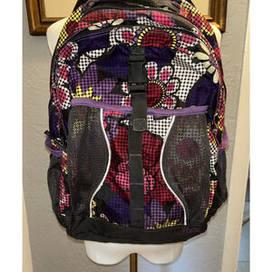 The Children's Place Backpack Floral Purple Multi Pockets Clean School Travel